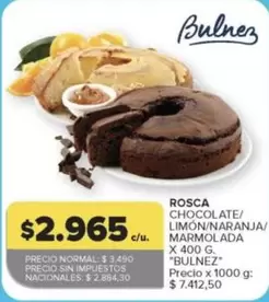 X$ - ROSCA CHOCOLATE/LIMÓN/NARANJA/MARMOLADA