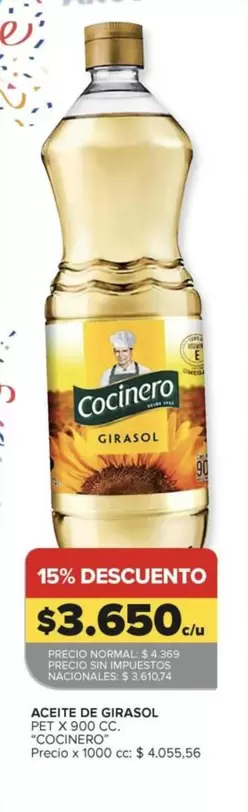 Cocinero - ACEITE DE GIRASOL
