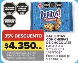 Pepitos - GALLETITAS CON CHISPAS DE CHOCOLATE