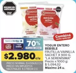 La Serenísima - YOGUR ENTERO BEBIBLE