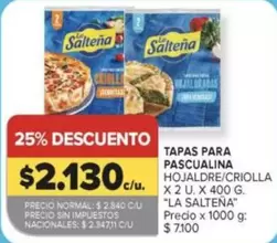 La Salteña - TAPAS PARA PASCUALINA HOJALDRE/CRI OLLA