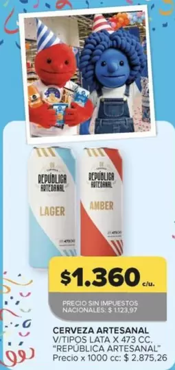 X$ - CERVEZA ARTESANAL V/TIPOS LATA