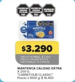 Carrefour - Manteca Calidad Extra