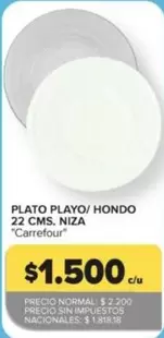Carrefour - PLATO PLAYO/ HONDO 22 CMS. NIZA