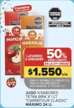 Carrefour - JUGO V/SABORES TETRA BRICK