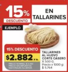 X$ - TALLARINES AL HUEVO CORTE CASERO