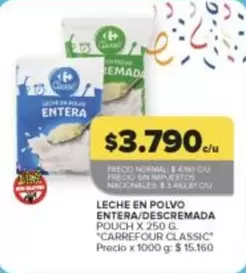 X$ - LECHE EN POLVO ENTERA/DESCREMADA