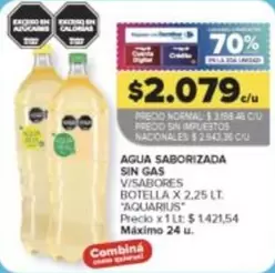 Aquarius - AGUA SABORIZADA SIN GAS