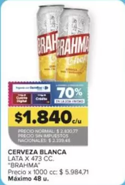 Brahma - CERVEZA BLANCA LATA