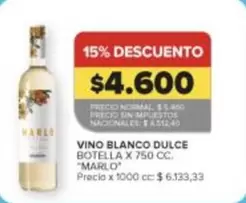X$ - VINO BLANCO DULCE