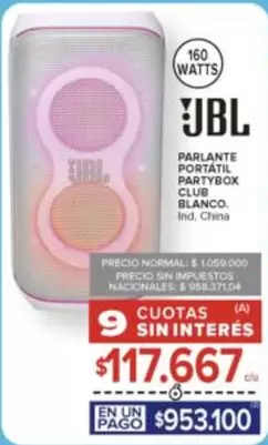 JBL - PARLANTE PORTÁTIL PARTYBOX CLUB