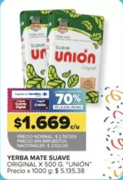 Unión - YERBA MATE SUAVE ORIGINAL