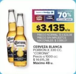 Corona - CERVEZA BLANCA PORRÓN