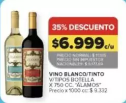 X$ - VINO BLANCO/TINTO V/TIPOS BOTELLA X 750 CC.