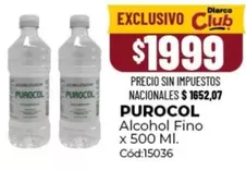 Purocol - Alcohol Fino x 500 Ml. C	extordf:15036
