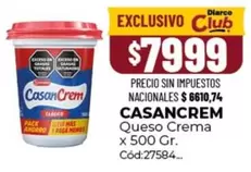 Casancrem - Queso Crema x 500 Gr. C
uevo:27584