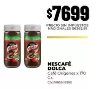 Dolca - Café Orígenes x 170 Gr. Cód:18836-18380