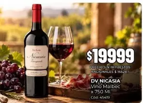 Nicasia - Vino Malbec x 750 Ml. Cód: 45419