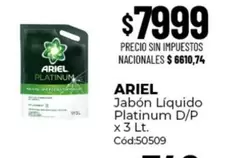 Ariel - Jabón Líquido Platinum D/P x 3 Lt. Cód:50509