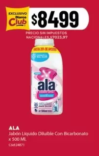 Ala - Jabón Líquido Diluible Con Bicarbonato