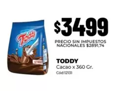 Toddy - Cacao x 360 Gr. Cód:12131