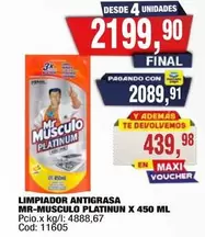 Platinum - LIMPIADOR ANTIGRASA MR-MUSCULO PLATINUN X 450 ML