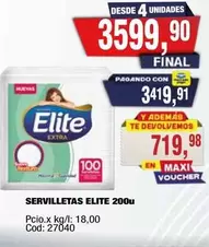 Elite - SERVILLETAS 200u