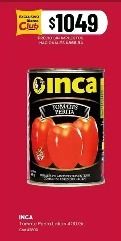 Inca - Tomate Perita Lata x 400 Gr