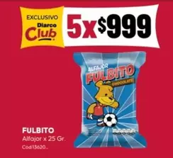 Fulbito -  Alfajor x 25 Gr. Cod.13620