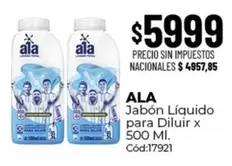 Ala - Jabón Líquido para Diluir x 500 Ml. Cód:17921