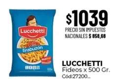 Lucchetti - Fideos x 500 Gr. Cód:27200