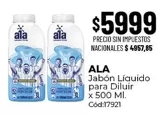 Ala - Jabón Líquido para Diluir x 500 Ml. Cód:17921
