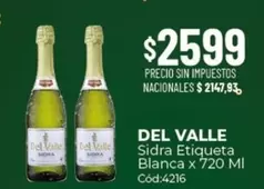 Del Valle - Sidra Etiqueta Blanca x 720 MI Cód:4216