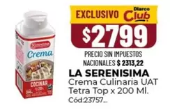 X$ - Crema Culinaria UAT Tetra Top x 200 Ml. Cód:23757