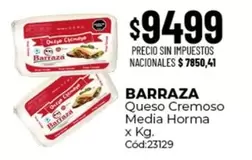 Barraza - Queso Cremoso Media Horma x Kg.
