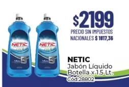 Netic - Jabón Líquido Botella x 1.5 Lt. Cód:28802