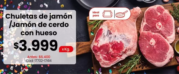 Ideal - Chuletas de jamón / Jamón de cerdo con hueso