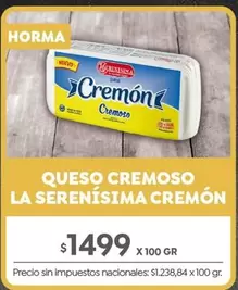 La Serenísima - Queso Cremoso Cremón