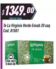 La Virginia - Te Verde Ensob 20 saq Cod. 81501