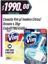 Vim - Canasta p/ Inodoro Citrus/ Oceano x 35gr Cod:17788/45486