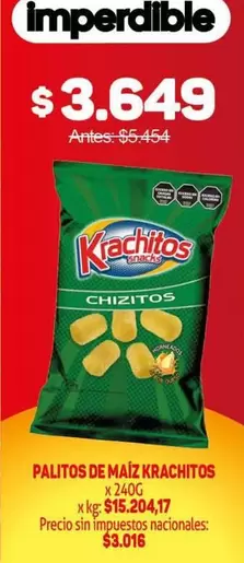 Krachitos - PALITOS DE MAIZ CHIZITOS
