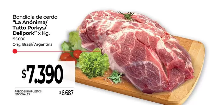 La Anónima - Bondiola de cerdo