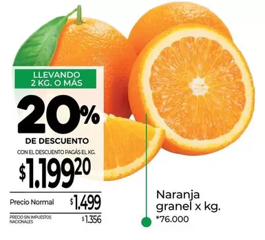 X$ - Naranja granel