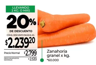 X$ - Zanahoria granel
