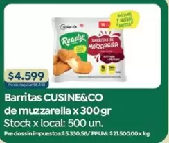 X$ - Barritas de muzzarella
