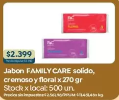 X$ - Jabón FAMILY CARE sólido, cremoso y floral