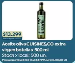 X$ - Aceite oliva extra virgen botella x 500 ml