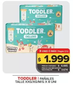 Toddler - Pañales Talle XXG/XG/M/G
