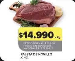 X$ - PALETA DE NOVILLO