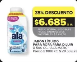 Ala - JABÓN LÍQUIDO PARA ROPA PARA DILUIR